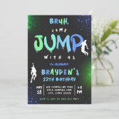 Jump Trampoline Park Graffiti Verjaardag uitnodigi Kaart (Staand voorkant)
