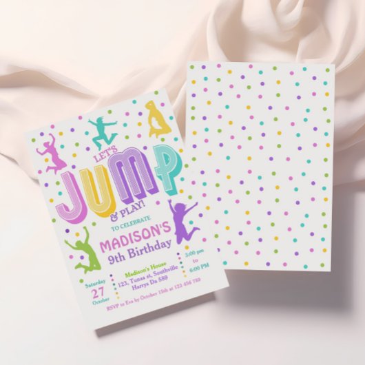 Jump Trampoline Park Verjaardagsfeestuitnodiging Kaart