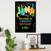 Jump Trampoline Verjaardag Welkom Teken Poster (Thuiskantoor)