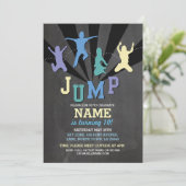 Jump Trampoline Verjaardagsfeest Blauwe Jongens Ui Kaart (Staand voorkant)