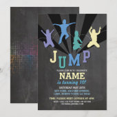Jump Trampoline Verjaardagsfeest Blauwe Jongens Ui Kaart (Voorkant / Achterkant)
