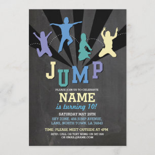 Jump Trampoline Verjaardagsfeest Blauwe Jongens Ui Kaart