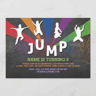 Jump Trampoline Verjaardagsfeest Jumping Uitnodigi Kaart