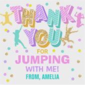 Jump Trampoline Verjaardagsgunst Sticker (Voorkant)