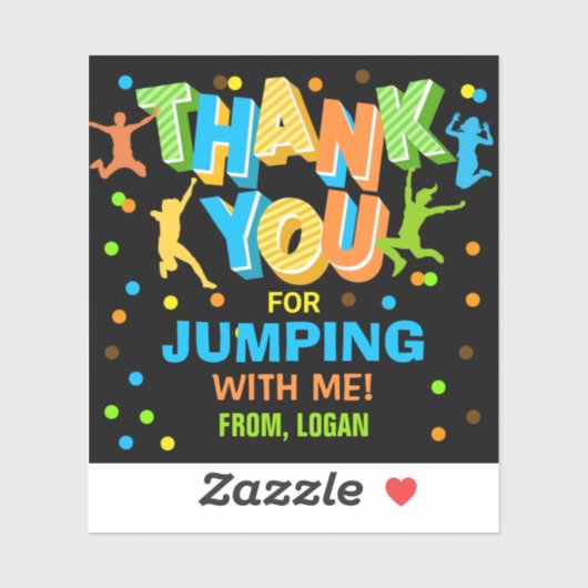 Jump Trampoline Verjaardagsgunst Sticker (Vel)