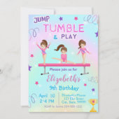 Jump Tumble en spelen verjaardagsfeestje uitnodigi Kaart (Voorkant)