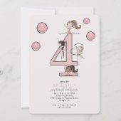 Jump & Tumble Gymnastics 4th Birthday Party Kaart (Voorkant)