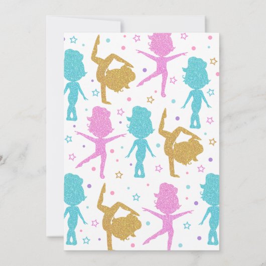 Jump Tumble Gymnastiek Verjaardag Kaart (Achterkant)
