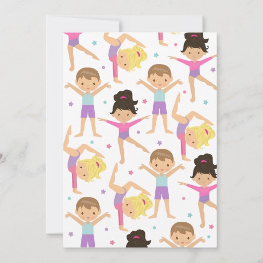 Jump Tumble Gymnastiek Verjaardag Kaart (Achterkant)