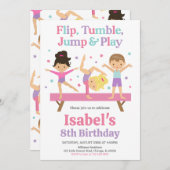 Jump Tumble Gymnastiek Verjaardag Kaart (Voorkant / Achterkant)