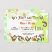 Jump Tumble Monkey Oerwoud Verjaardag Kaart (Voorkant / Achterkant)