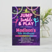 Jump Tumble & Play Gymnastics Girls Birthday Kaart (Staand voorkant)