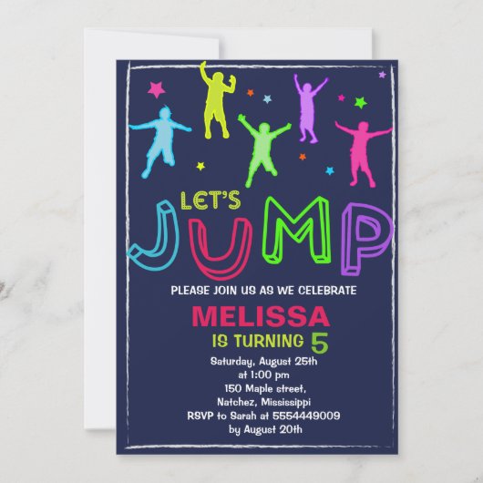 jump uitnodiging - Bounce huis uitnodiging (Voorkant)