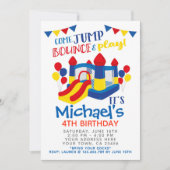 Jump uitnodiging, trampoline verjaardagsfeestje kaart (Voorkant)