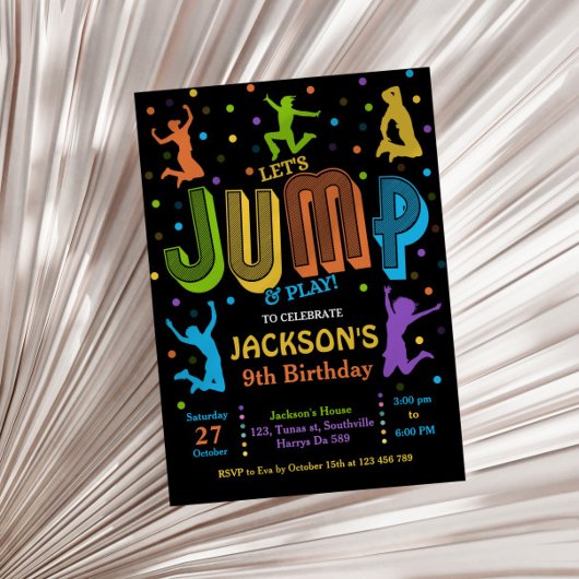 Jump verjaardag Trampoline Party uitnodiging