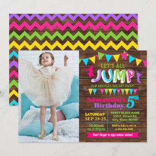 Jump verjaardag trampoline stuiteren huis roze fee kaart
