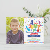 Jump verjaardagsfeestje Bounce House Trampoline Kaart (Staand voorkant)