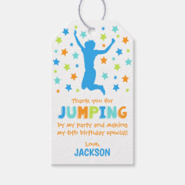 Jump Verjaardagsfeestje Favor Tags, jongen Cadeaulabel