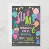 Jump verjaardagsfeestje. Meisjes trampoline krijtb Kaart (Voorkant)