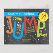 Jump Verjaardagsfeestkleuren op Krijt Budget Invit (Voorkant)