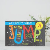 Jump Verjaardagsfeestkleuren op Krijt Budget Invit (Staand voorkant)