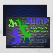 Jump verjaardagsuitnodiging - Bounce House Trampol Kaart (Voorkant / Achterkant)