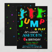 Jump verjaardagsuitnodiging Bounce trampoline park Kaart (Voorkant / Achterkant)