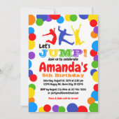 Jump verjaardagsuitnodiging regenboogverjaardag kaart (Voorkant)