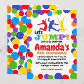 Jump verjaardagsuitnodiging regenboogverjaardag kaart (Voorkant / Achterkant)