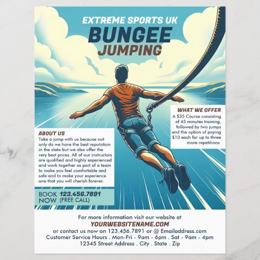 Jumper Design - Bungee Jumping Course Adverteren Flyer (Voorkant)