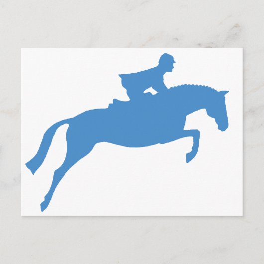 Jumper Horse Silhouette (blauw) Briefkaart (Voorkant)