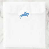 Jumper Horse Silhouette (blauw) Ronde Sticker (Tas)