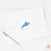 Jumper Horse Silhouette (blauw) Ronde Sticker (Envelop)