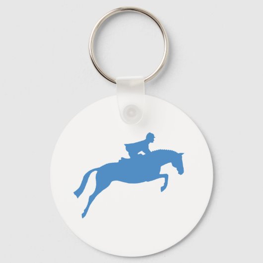 Jumper Horse Silhouette (blauw) Sleutelhanger (Voorkant)