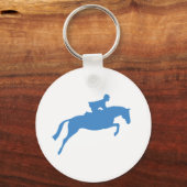 Jumper Horse Silhouette (blauw) Sleutelhanger (Voorkant)