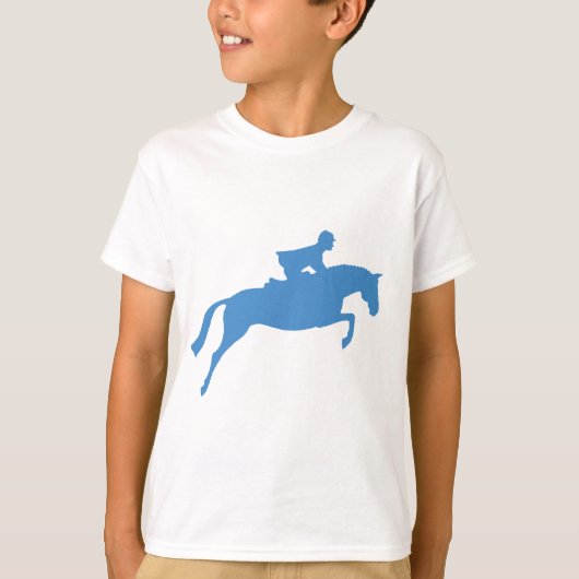 Jumper Horse Silhouette (blauw) T-shirt (Voorkant)