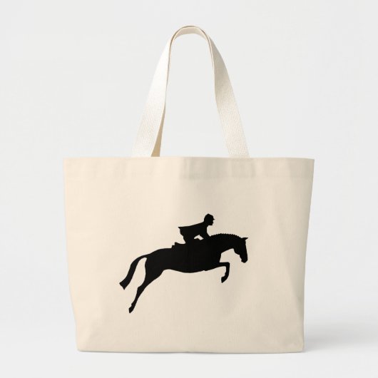 Jumper Horse Silhouette Grote Tote Bag (Voorkant)