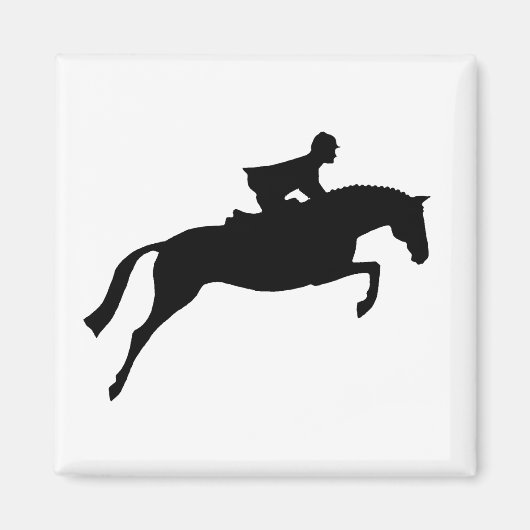 Jumper Horse Silhouette Magneet (Voorkant)