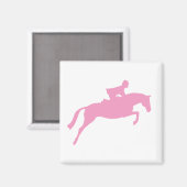 Jumper Horse Silhouette (roze) Magneet (Voorkant / Achterkant)