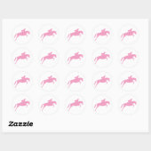 Jumper Horse Silhouette (roze) Ronde Sticker (Vel)