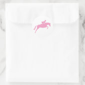 Jumper Horse Silhouette (roze) Ronde Sticker (Tas)