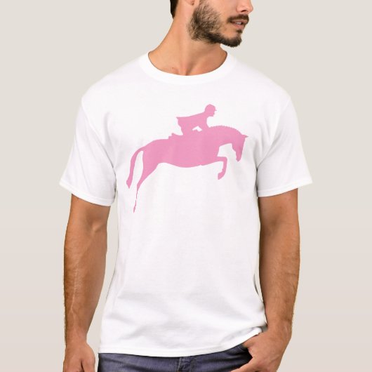 Jumper Horse Silhouette (roze) T-shirt (Voorkant)