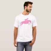 Jumper Horse Silhouette (roze) T-shirt (Voorkant volledig)