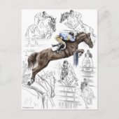 Jumper Horses Fences Montage Briefkaart (Voorkant)