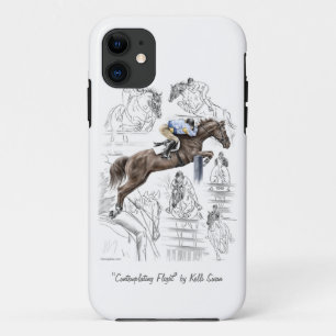 Jumper Horses Fences Montage iPhone 11 Hoesje