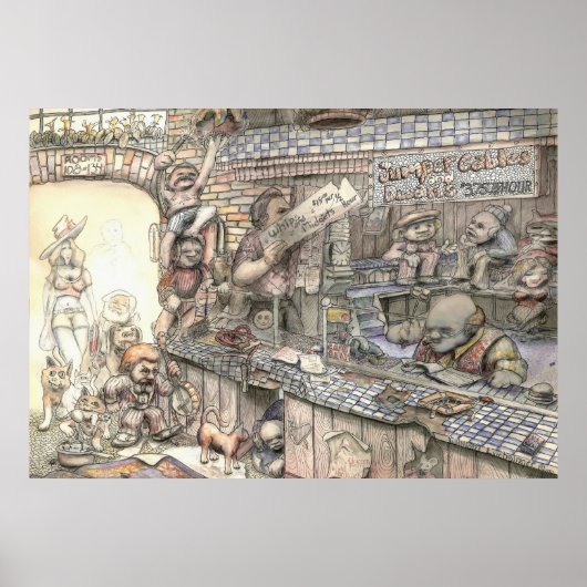 Jumperkabels en dwarfs - Poster (Voorkant)