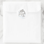 Jumpin' Dolphins Ronde Sticker (Tas)