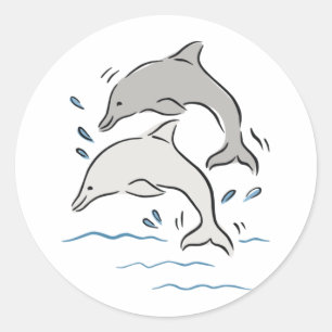 Jumpin' Dolphins Ronde Sticker