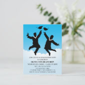 Jumping Afgestudeerden Afstuderen Party Uitnodigin Kaart (Staand voorkant)