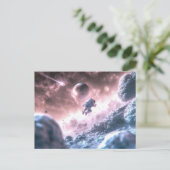 Jumping Astronaut Briefkaart (Staand voorkant)